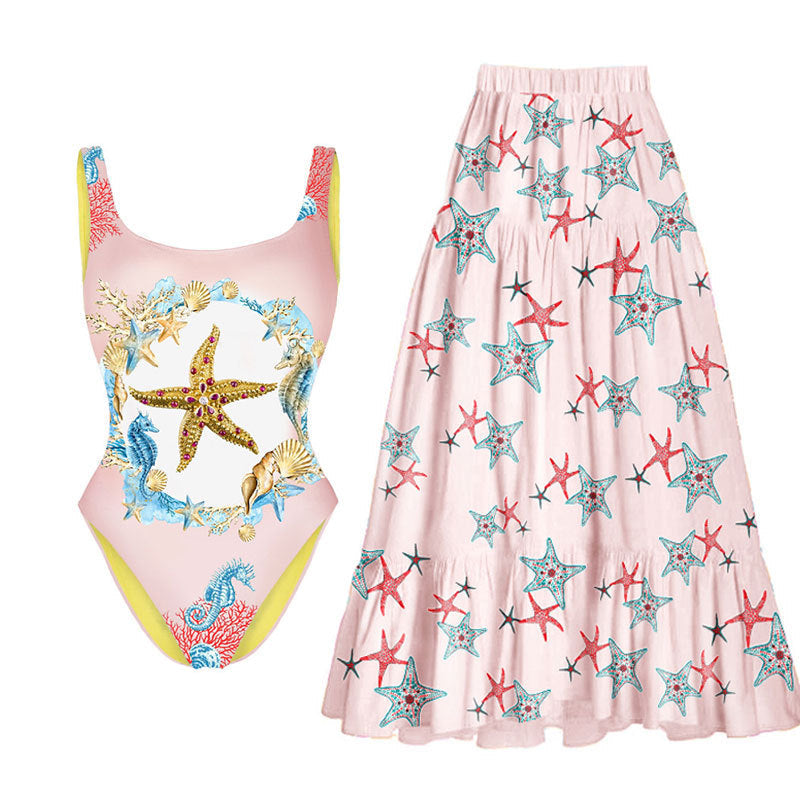 Color Matching Sexy Backless Swimsuit Women Cute Tight Conservative Spring Vacation Swimming Bella Mia