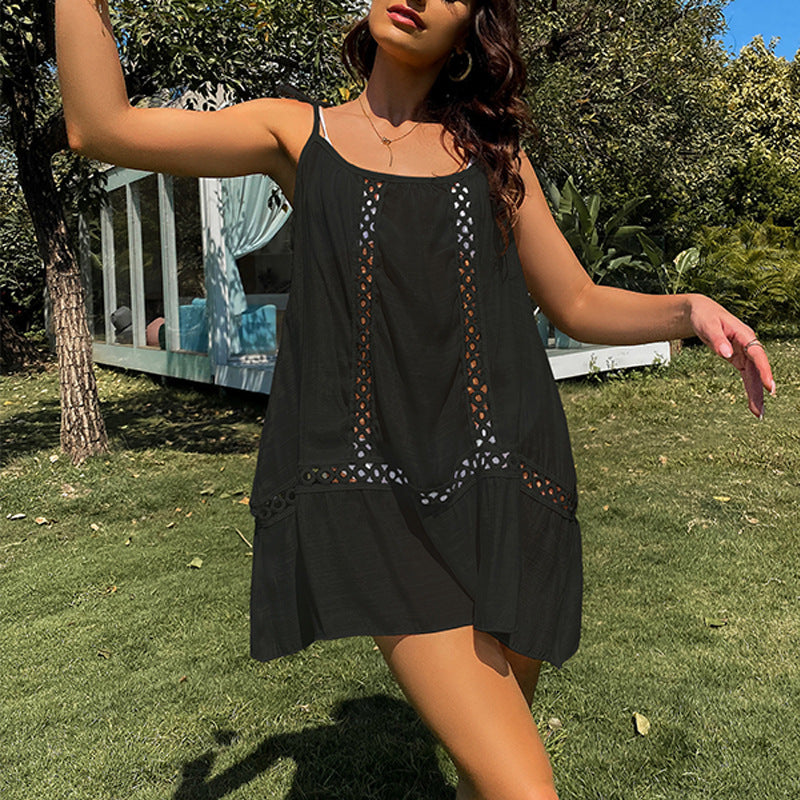 Women Clothing Summer Fashion Sexy Hollow Out Cutout Ring Loose Beach Dress Cami Dress Bella Mia