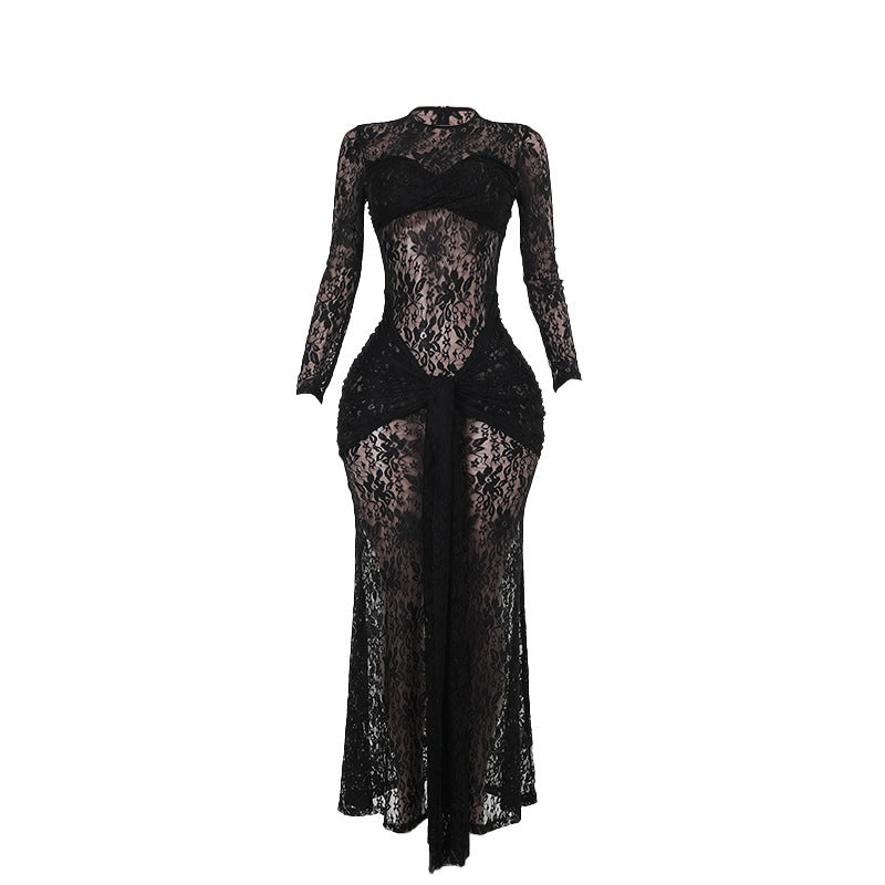 Fall Type Hip Sexy See through Slim Lace Dress Women Bella Mia