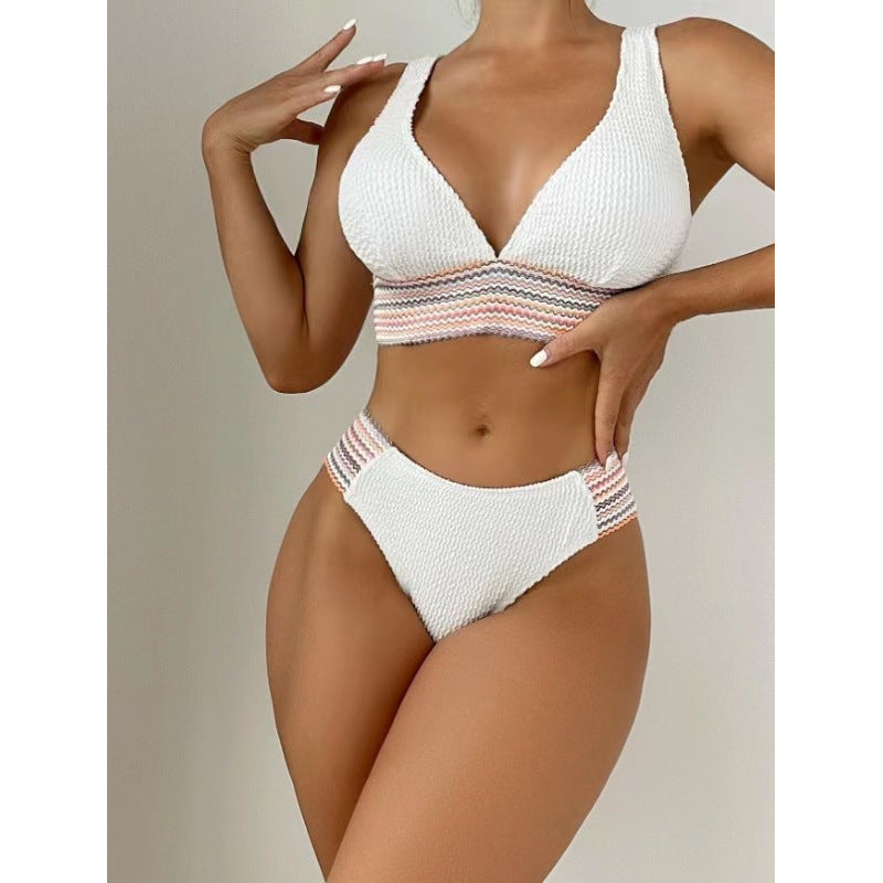 Swimsuit Split Board Solid Color Ribbon Sexy Bikini Swimsuit Bella Mia