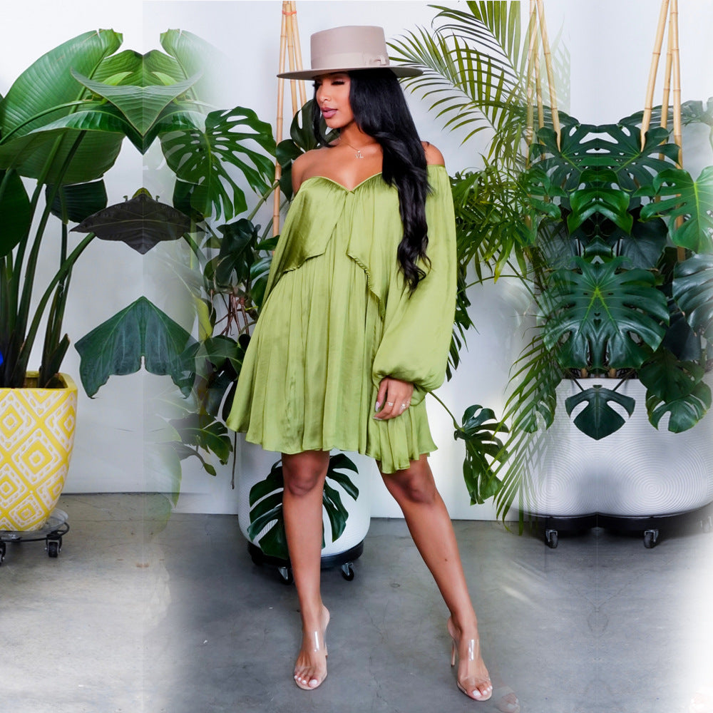 Chiffon Solid Color Office Loose Waist Short Casual Sexy Bella Mia