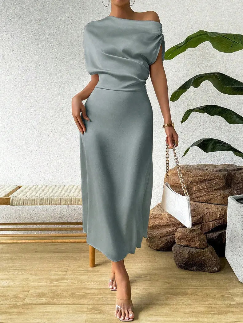 Women Clothing Trendy Summer Satin Satin Women Summer Dress Tight Jumpsuit Long Dress Bella Mia