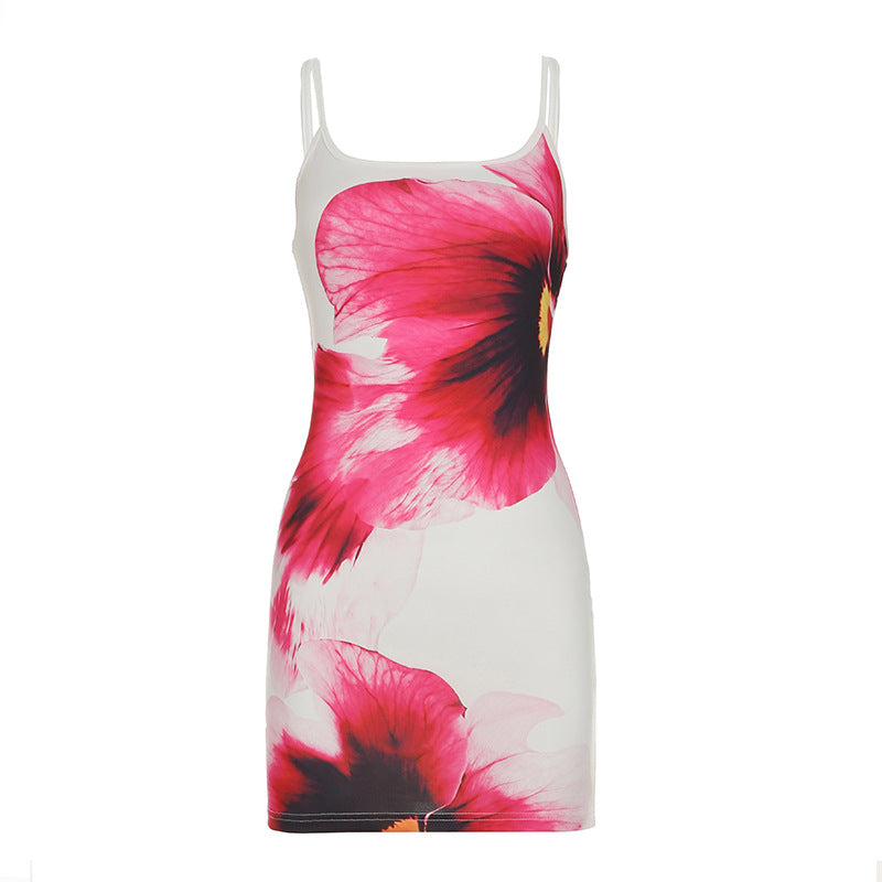 Vacation Sexy Backless Slim Fit Dress Floral Print Summer Sexy Slip Dress Bella Mia