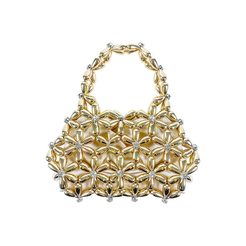Summer Handbag Mini Bag Beaded Diamond Bag Woven Mobile Phone Bag Daily Casual Travel Bella Mia