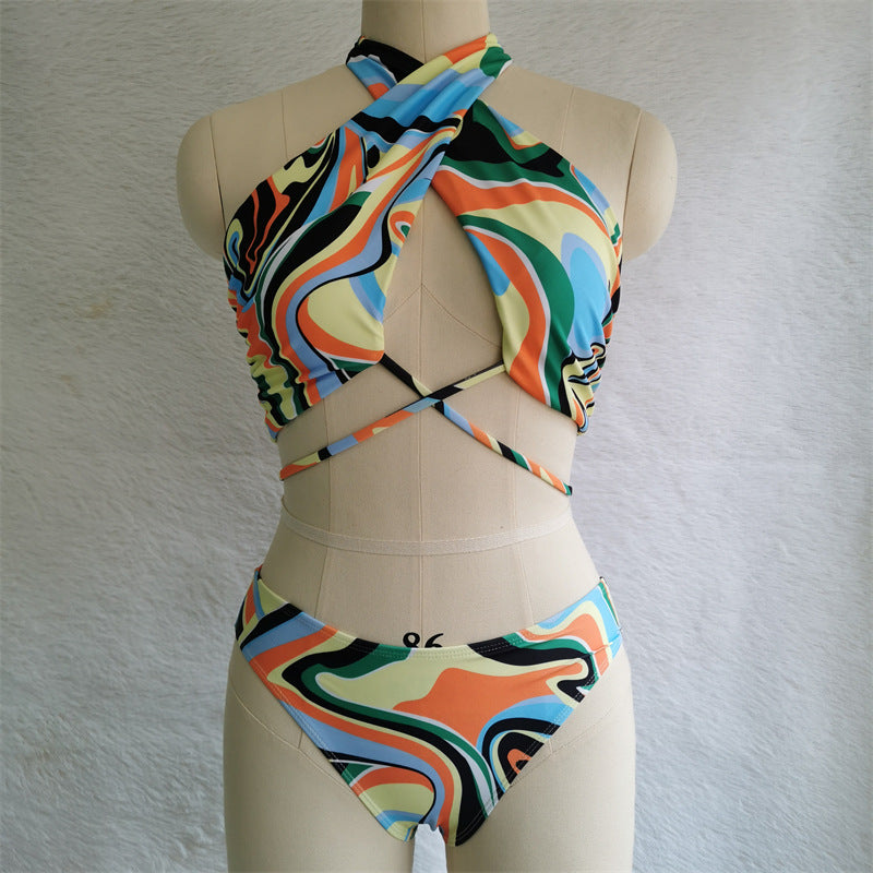 New Three Piece Swimsuit Women Dress Printed Bikini Sexy Split Swimsuit Bella Mia