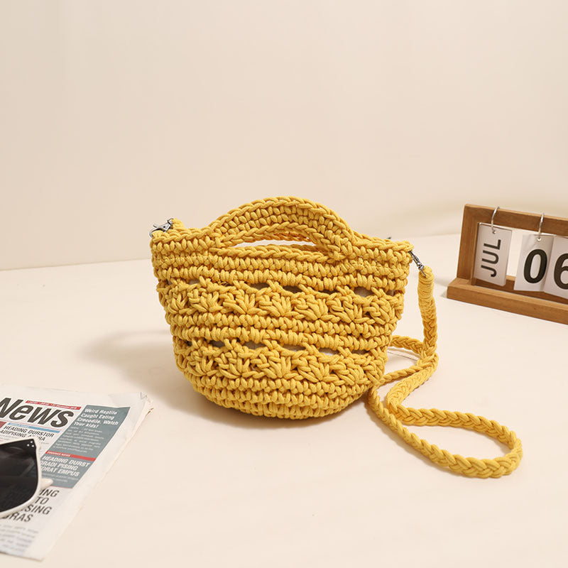 Crossbody Cotton Thread Woven Bag All Matching Hollow Out Cutout Straw Bag Vacation Beach Bag Partysu Women Bag Bella Mia