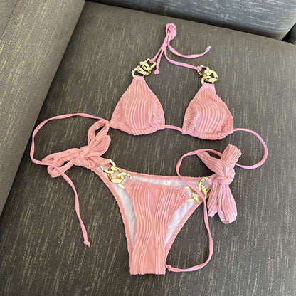 Sexy Split Swimsuit Chain Bikini Swimsuit Bikini