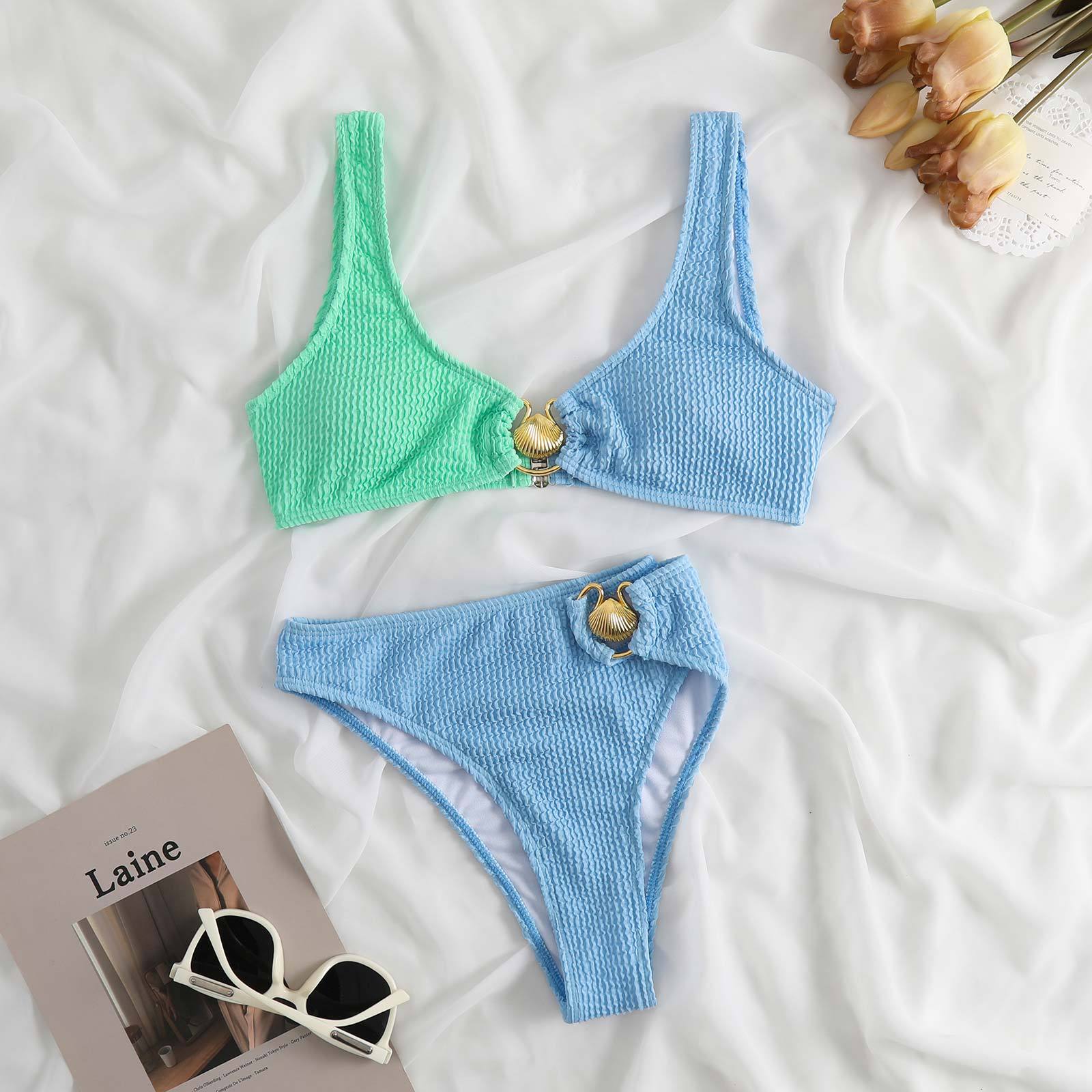 Contrast Color Bikini Bikini Swimsuit Women Shell Sexy Split Swimsuit Bella Mia