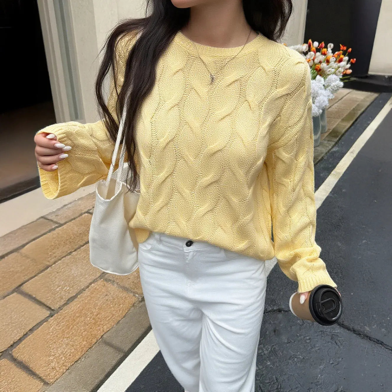 Women Casual Minimalist Long Sleeve Solid Color Vest Sweater Bella Mia