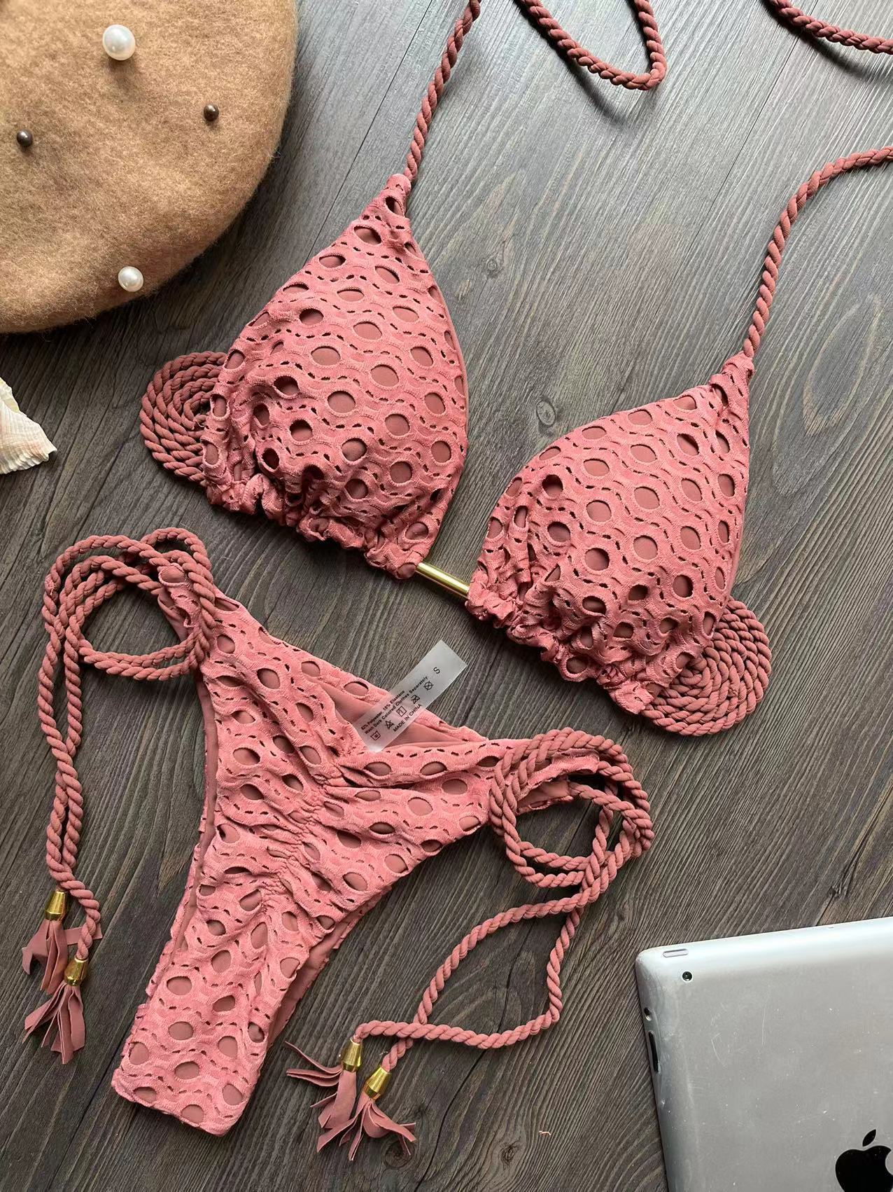 Braid Rope Hollow Out Cutout Out Fabric Bikini Swimsuit Bella Mia