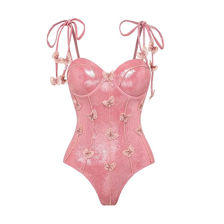 Luminous Fabric Bow One Piece Swimsuit Women Bella Mia