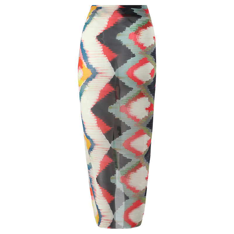 Two Piece Beach Swimsuit Suit Gradient Tie Dye Sheath Dress Swimsuit Bella Mia