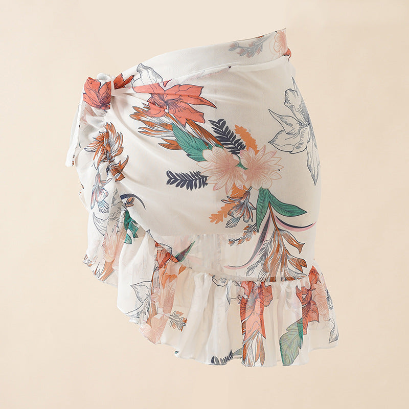 Summer Seaside Vacation Chiffon Printing Tie Dye Bandage Beach Wrap Skirt Bikini Swimsuit Blouse Bella Mia