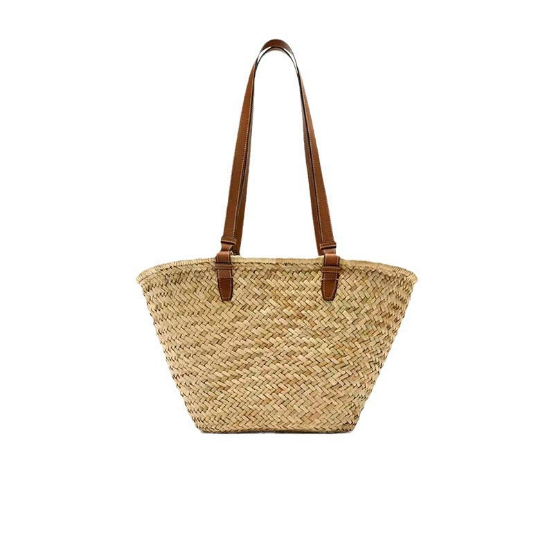 Simple Shoulder Straw Bag Large Capacity Straw Bag Woven Bag Vacation Beach Bag Natural Grass Women Bag Bella Mia