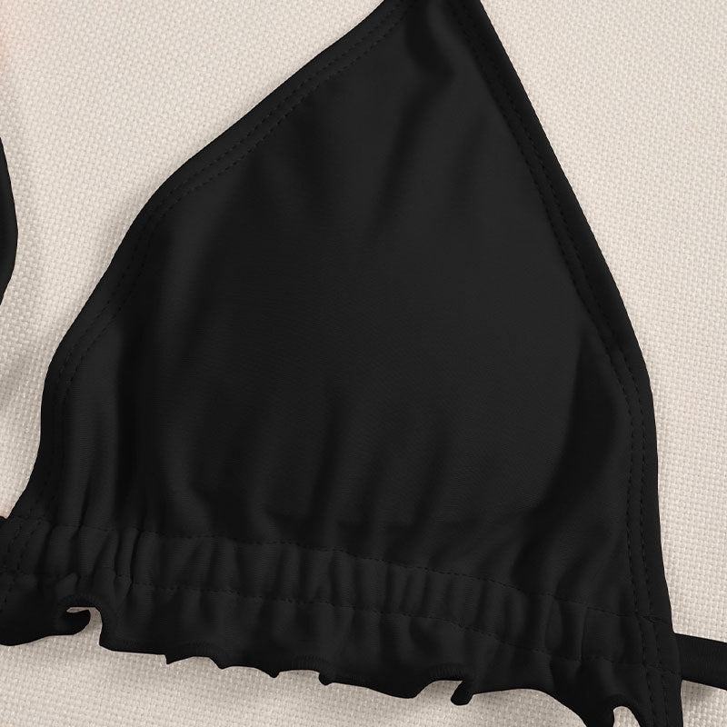 Lace up Halterneck Women Split Triangle Bikini Sexy High Waist Swimsuit Bella Mia