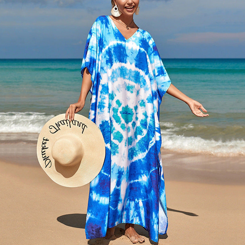 Women Clothing Summer Loose Robe Seaside Vacation Sun Protection Shirt Beach Dress Bella Mia