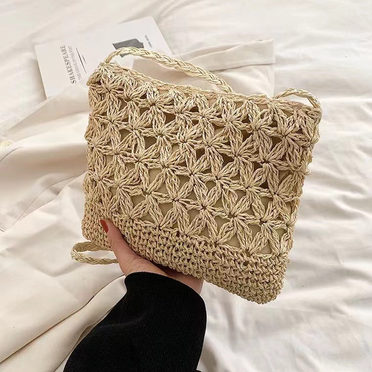 Crossbody Straw Bag Hollow Out Cutout Floral Straw Bag Woven Bag Vacation Beach Bag Change Mobile Phone Bag Bella Mia