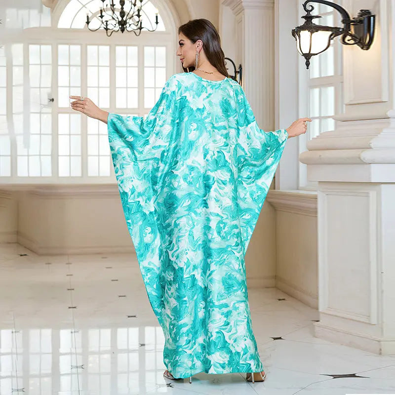 Boho Tropical Printed Maxi Beach Dress For Women Loose Fit Cover Up Bella Mia