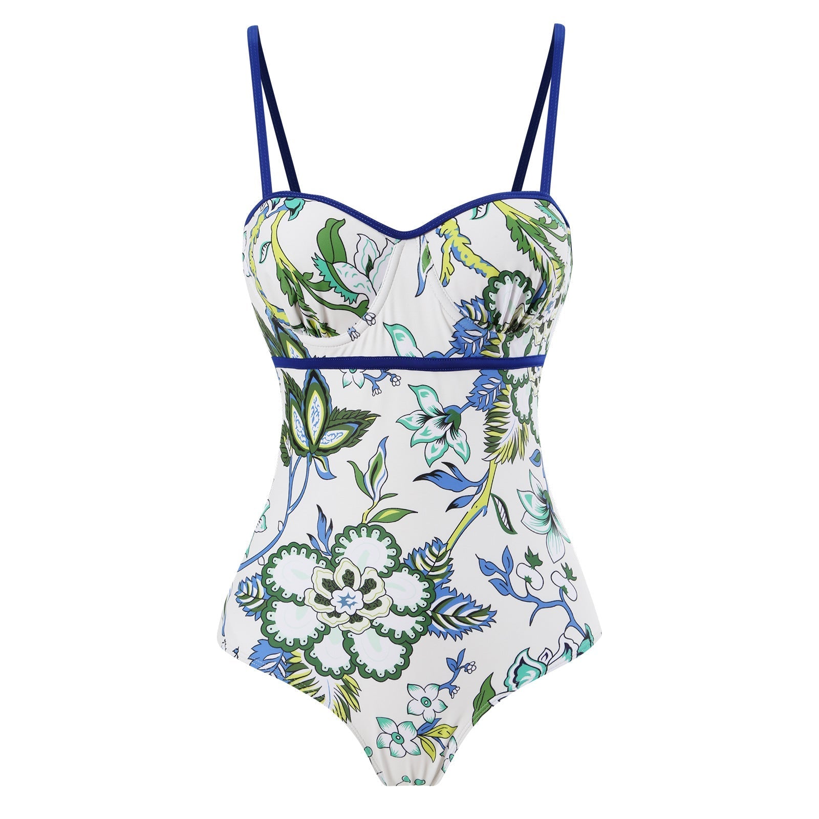 One Piece Swimsuit Women Skinny Slimming Vintage Printed Chiffon Dress with Steel Bracket Hard Bag Swimsuit Bella Mia