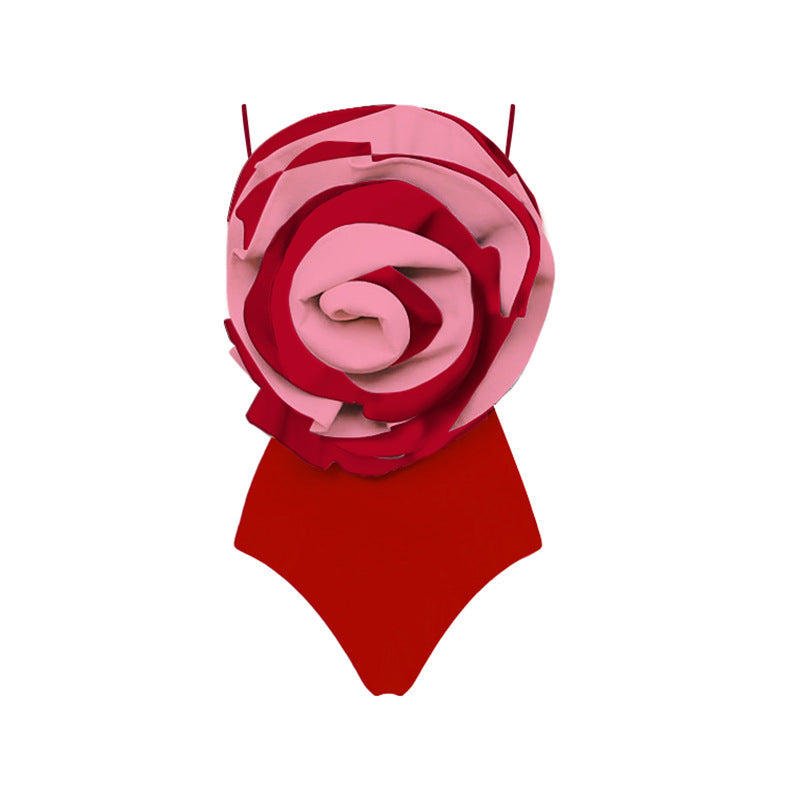 High Quality Handmade Big Floral One Piece Swimsuit Women Beach Vacation Suit Bella Mia