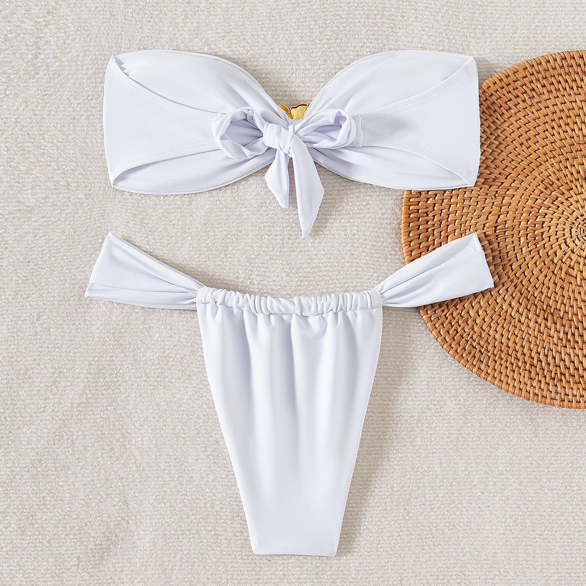 Bikini Solid Color Tube Top Sexy Split Bikini Swimsuit Women Bella Mia