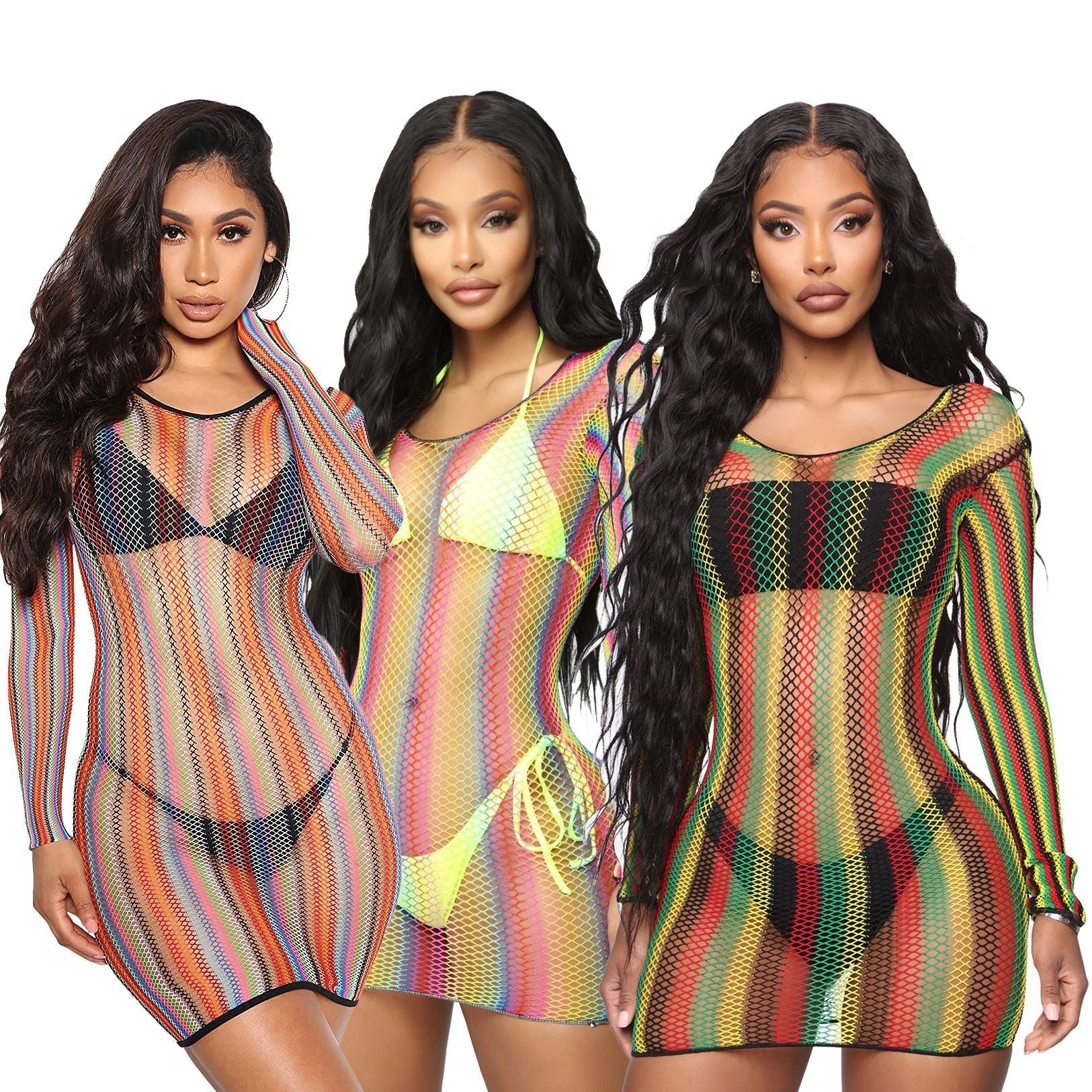 Sexy Super Elastic Diamond-Shaped Network Anti-DDOS Beach Skirt Bella Mia