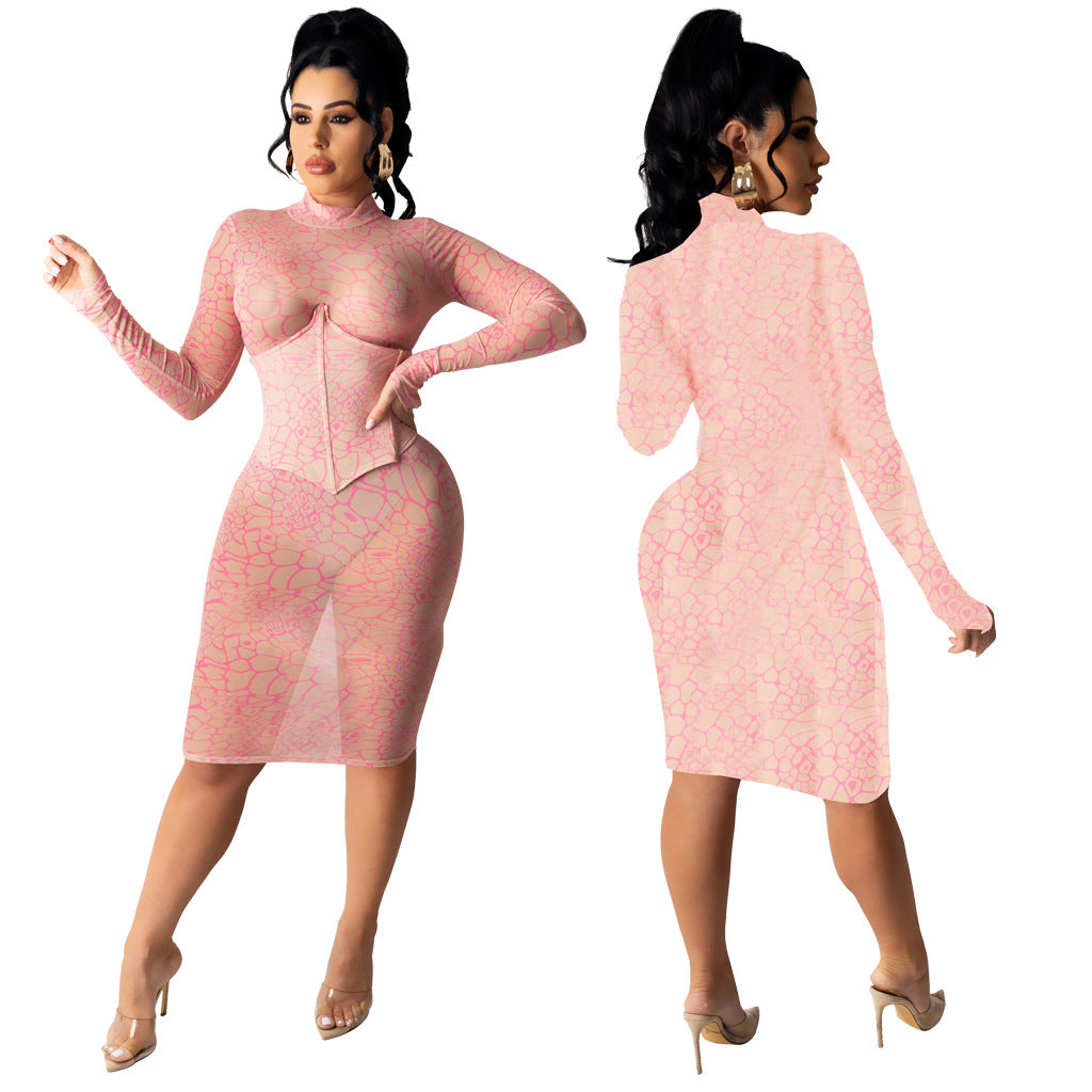 Sexy Nightclub Super Elastic Mesh Dress Bella Mia