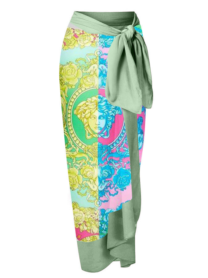 Sexy Siamese Conservative Cover Belly Thin Swimsuit Spring Bathing Suit Women Chiffon Beach Dress Bella Mia