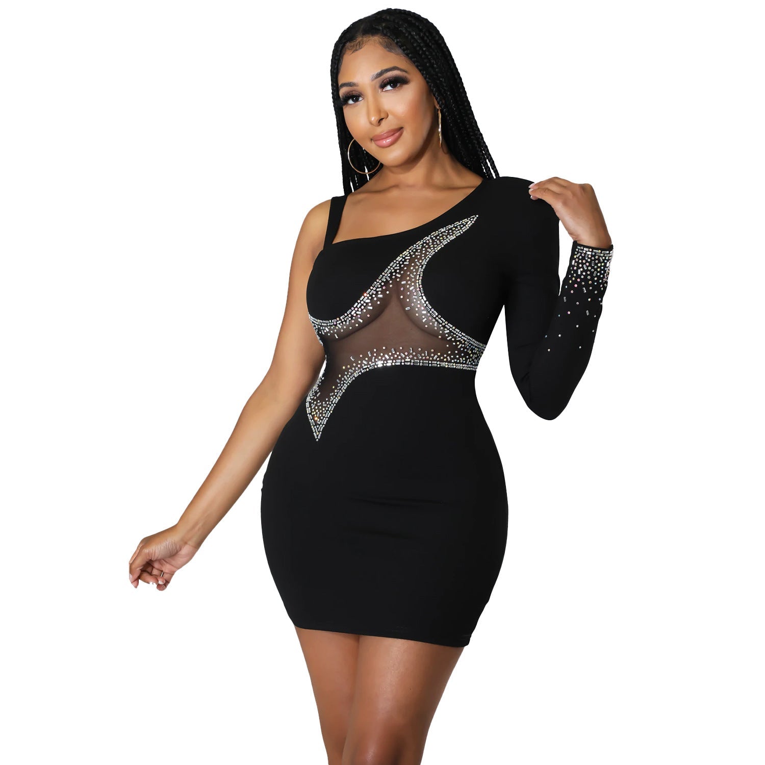 Summer Women Clothing Sexy Tight Hip Dress Shoulder Sleeve Dress Bella Mia