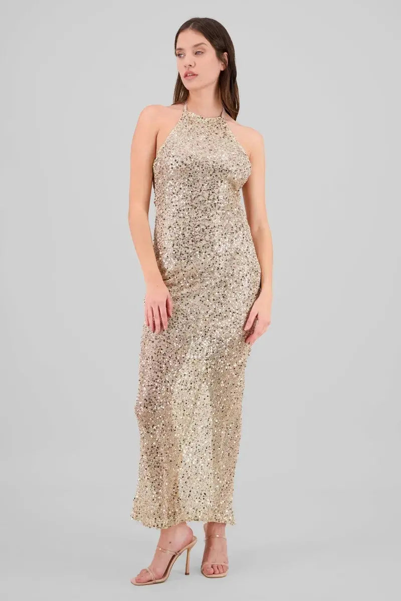 Popular Sexy Backless Slit Sequined Hip Wrapped Elegant Slim Fit Cocktail Evening Dress Bella Mia