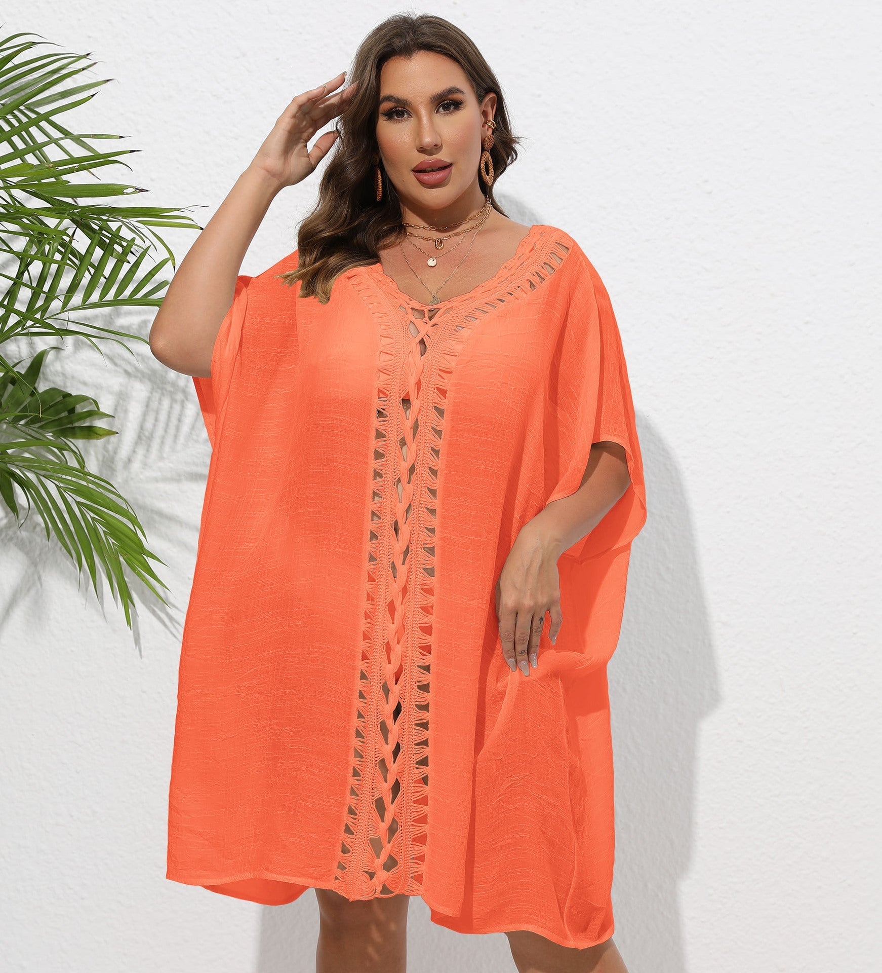 Women Dress Women Clothes Crochet Stitching Loose Beach Bikini Cover Up Blouse Bella Mia