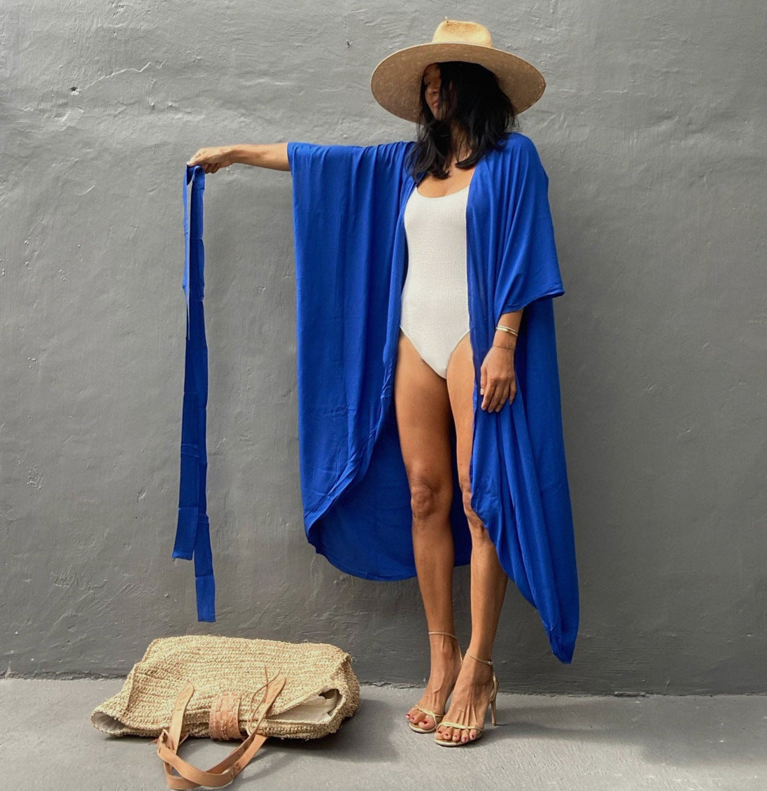 Rayon Solid Color Cardigan Holiday Casual Beach Bikini Cover 5 Colors Bella Mia