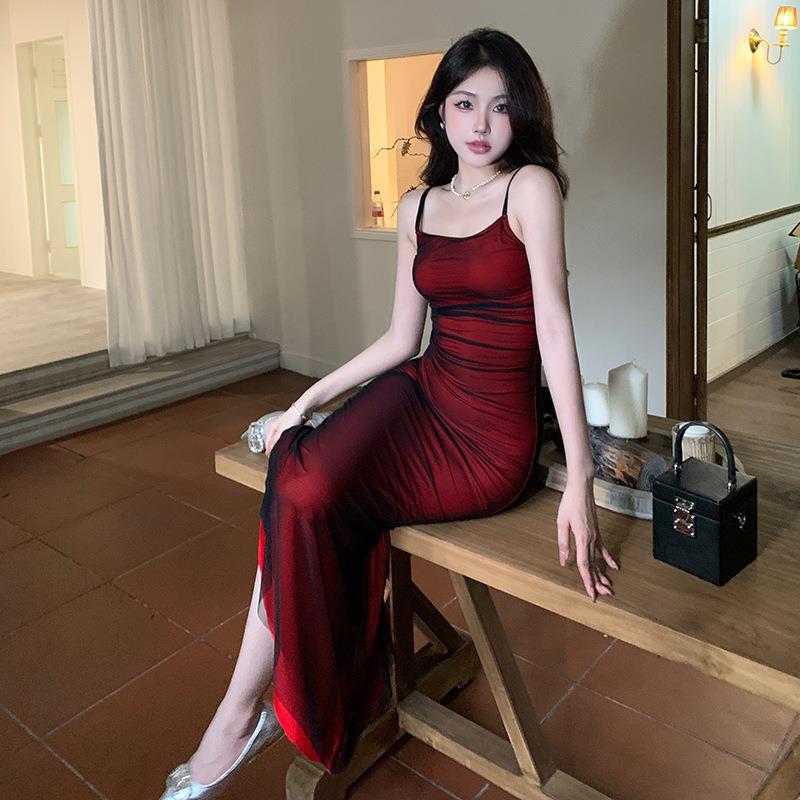 Women Contrast Color Suspenders Dress Summer Sexy Slim Fit Pure Dress for Women Bella Mia