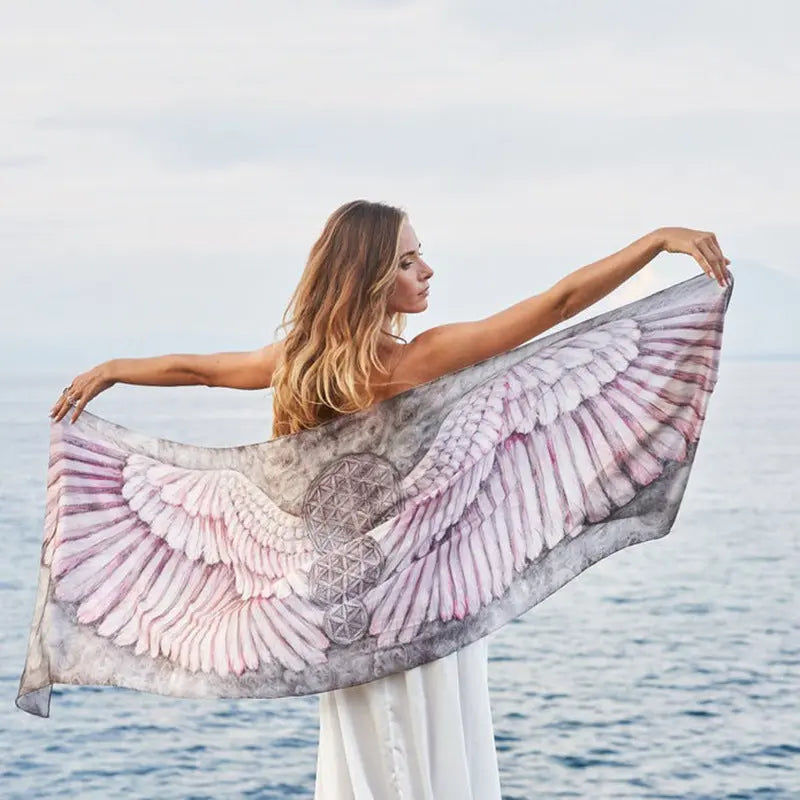 Printed Beach Towel Manga Ocean Wing Series Sexy Goddess Beach Shawl for Women Bella Mia