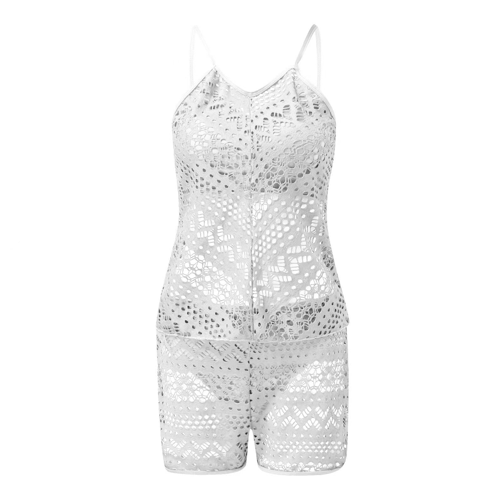 Women Seperated Swimwear Solid Color Grid Jacquard Boxers Bikini Swimwear Bella Mia