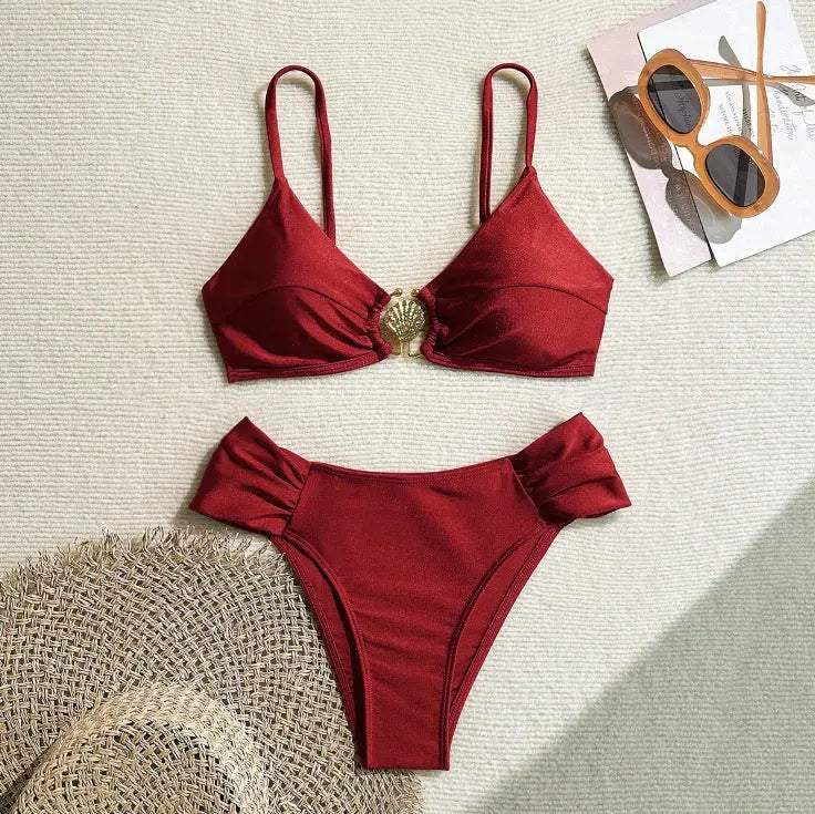 Swimsuit Bikini Sexy Bikini Solid Color Split Swimsuit for Women Bella Mia