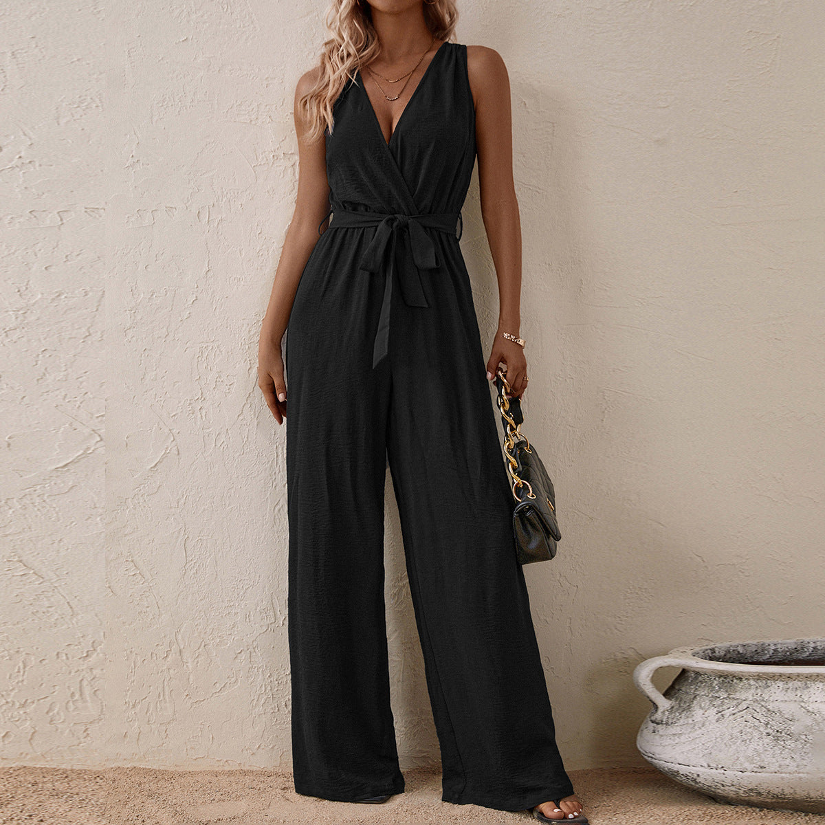 Sleeveless Jumpsuit Arrival High Waist with Straps Sleeveless Jumpsuit Casual Bella Mia