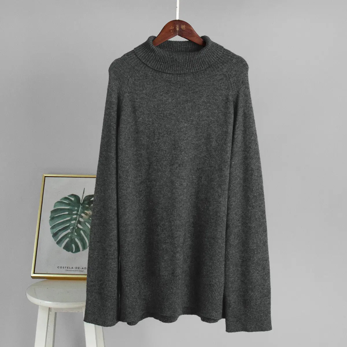 Women Loose Turtleneck Sweater Autumn Winter Casual Knit Thermal Pullover Bella Mia
