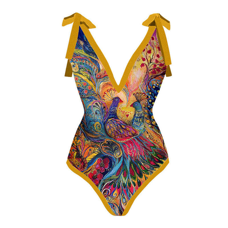 Sexy Siamese Conservative Cover Belly Thin Swimsuit Spring Bathing Suit Women Chiffon Beach Dress Bella Mia