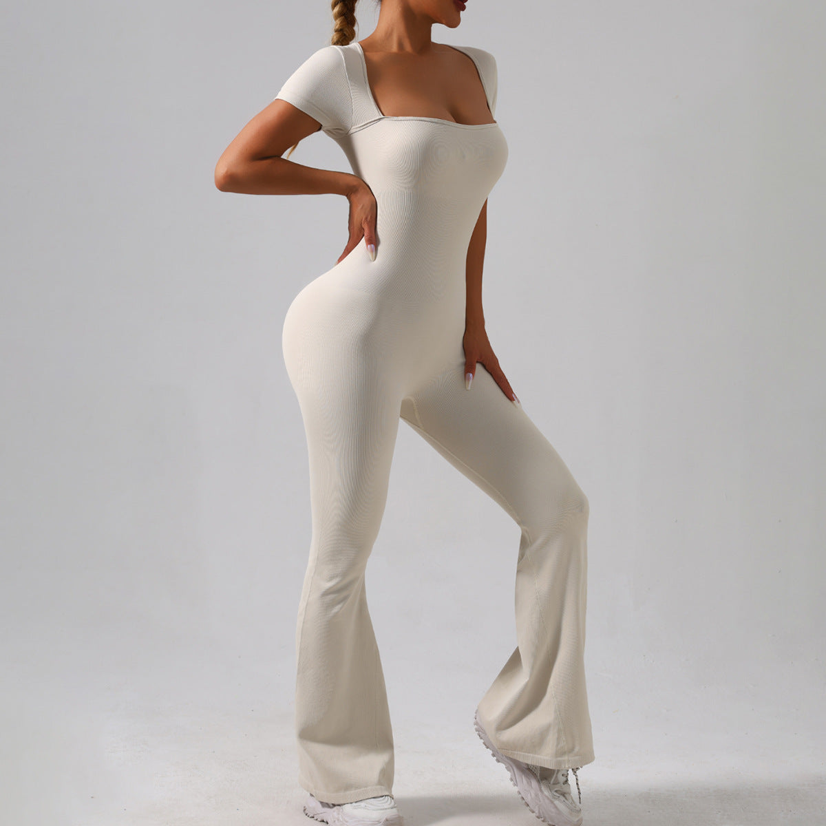 Brocade Popular Tight Quick-Drying Yoga Bodysuit One Yoga Clothes Women Slim Fitted Waist Micro Pull Sports Fitness Clothes
