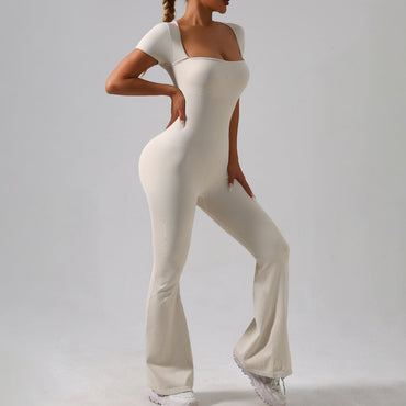 Brocade Popular Tight Quick-Drying Yoga Bodysuit One Yoga Clothes Women Slim Fitted Waist Micro Pull Sports Fitness Clothes