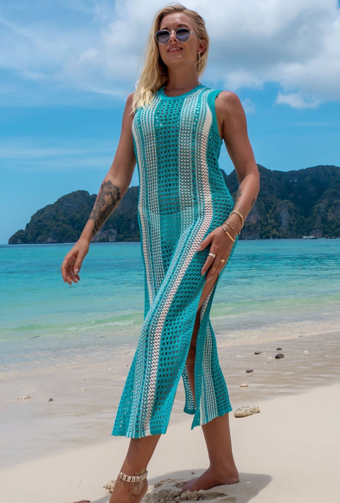 Knitted Maxi Dress Holiday Casual Beach Bikini Cover Bella Mia