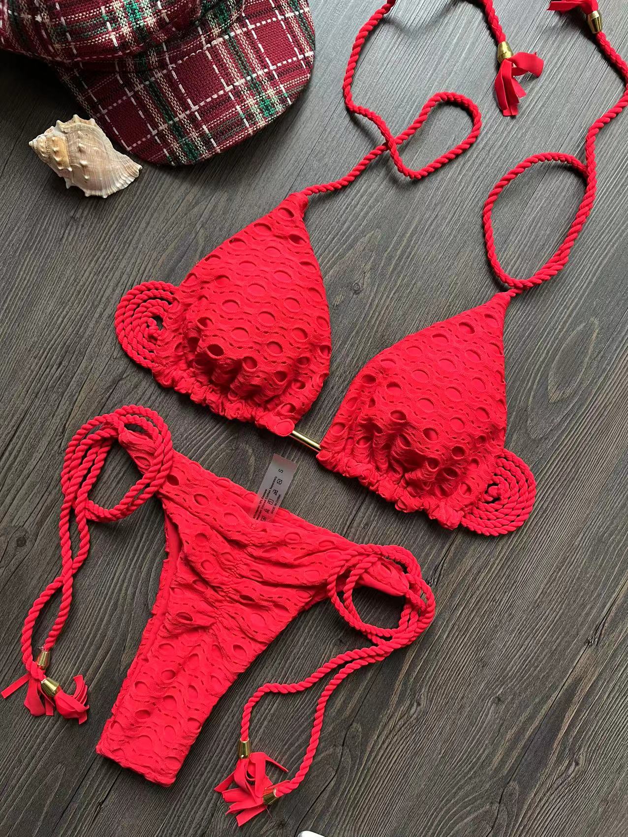 Braid Rope Hollow Out Cutout Out Fabric Bikini Swimsuit Bella Mia