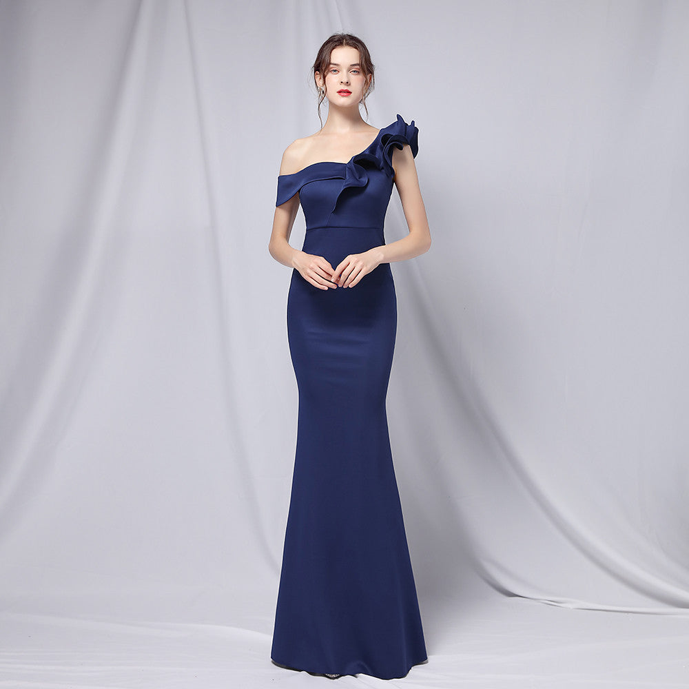 off-Shoulder Banquet Evening Dress Maxi Party Long Elegant Slim Sexy Fishtail Dress Formal Gown Bella Mia