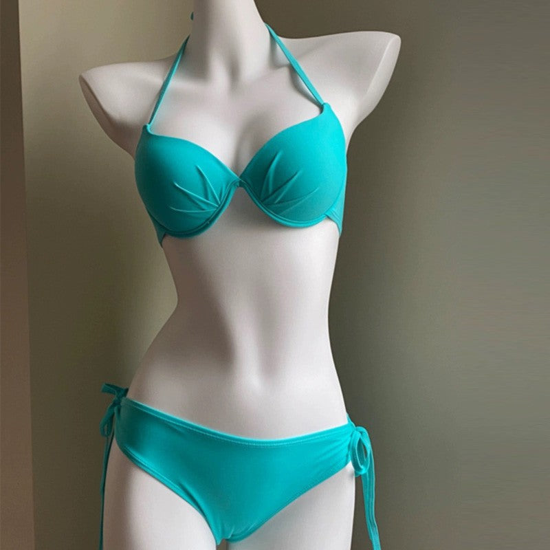 Spring Vacation Beach Bikini Swimsuit Women Steel Bracket Gathered Sexy Three Point Swimsuit Three Piece Sets Bella Mia
