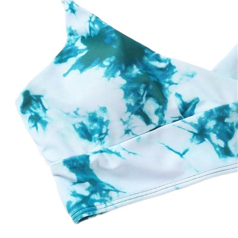 Women Seperated Swimwear Tie Dye Contrast Color Sexy Bikini Swimsuit Bella Mia