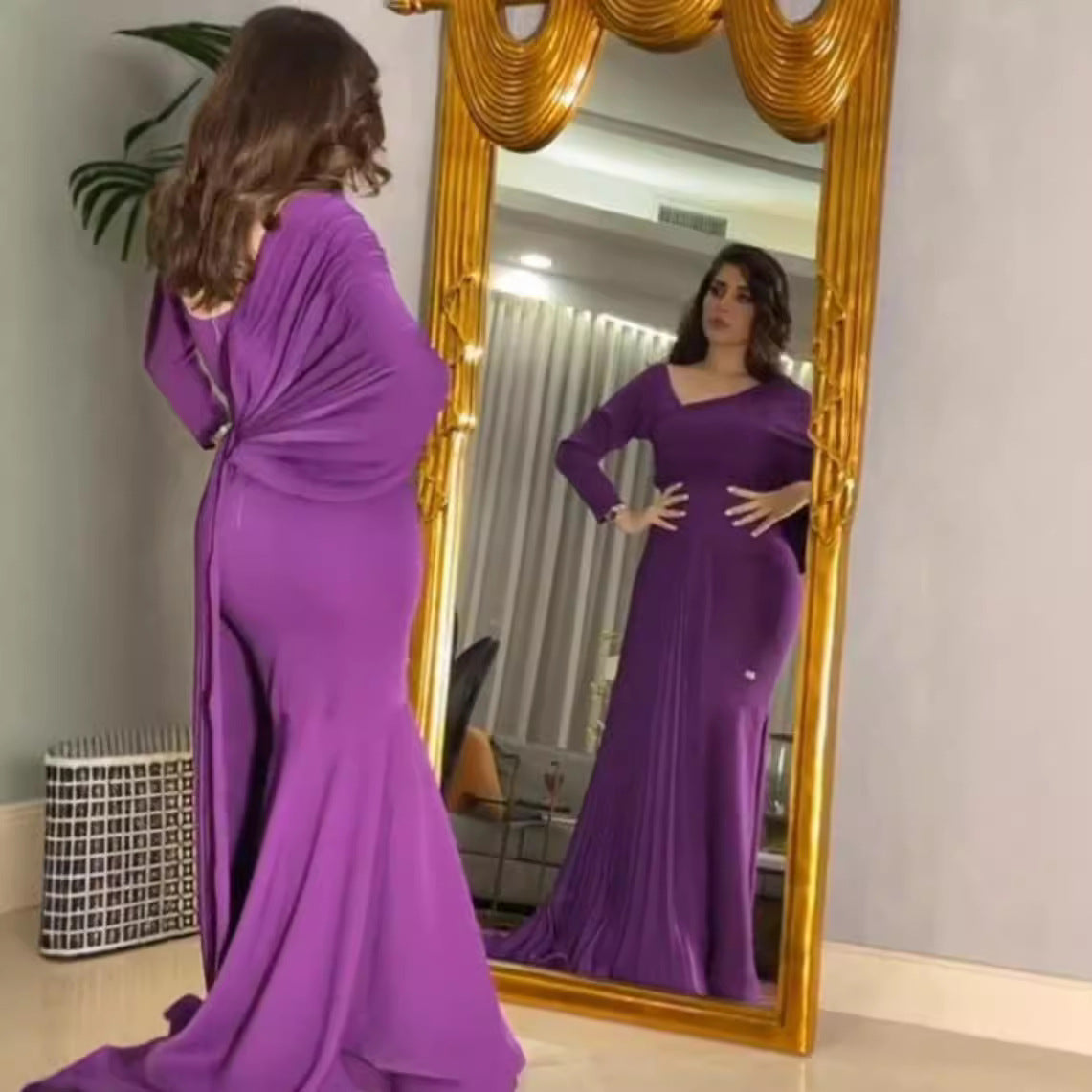 Spring Summer Women Clothing Sexy Pleated Hip Ball Gown Dress Bella Mia