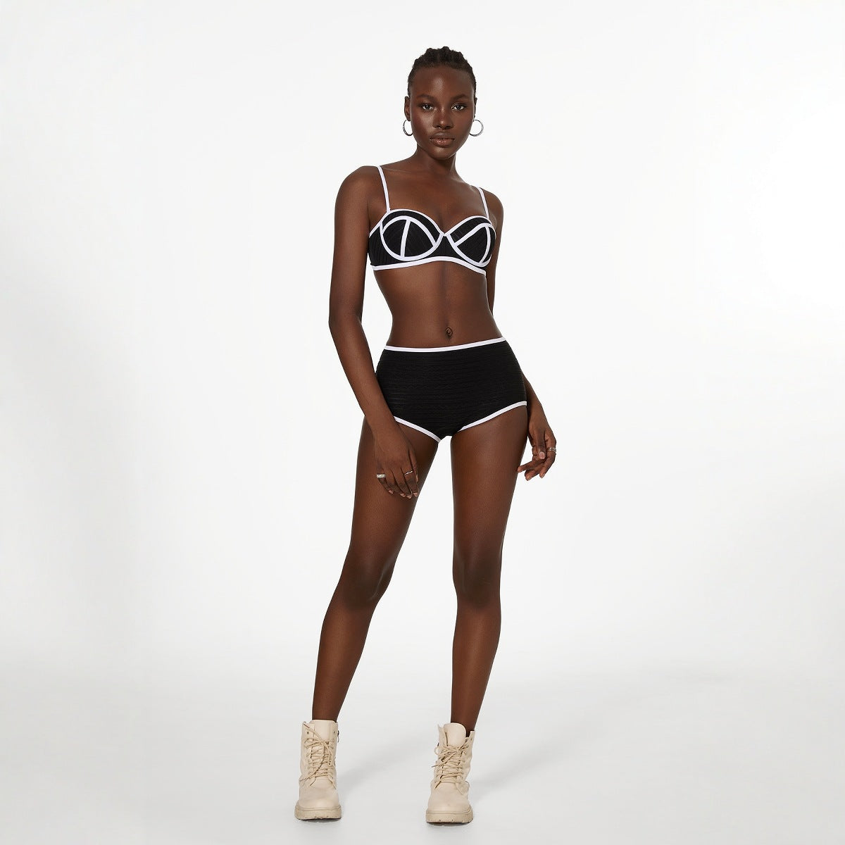 Summer Sexy Vintage Stripe Sexy Basic Bikini Slimming Spring Split Swimsuit Women Bella Mia