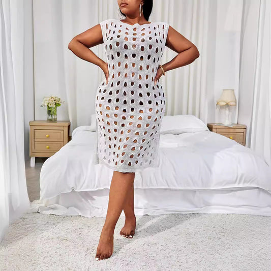 Sweater Summer Woolen Blouse Hollow Out Cutout out Women Clothing Sleeveless Knitwear Custom Bella Mia