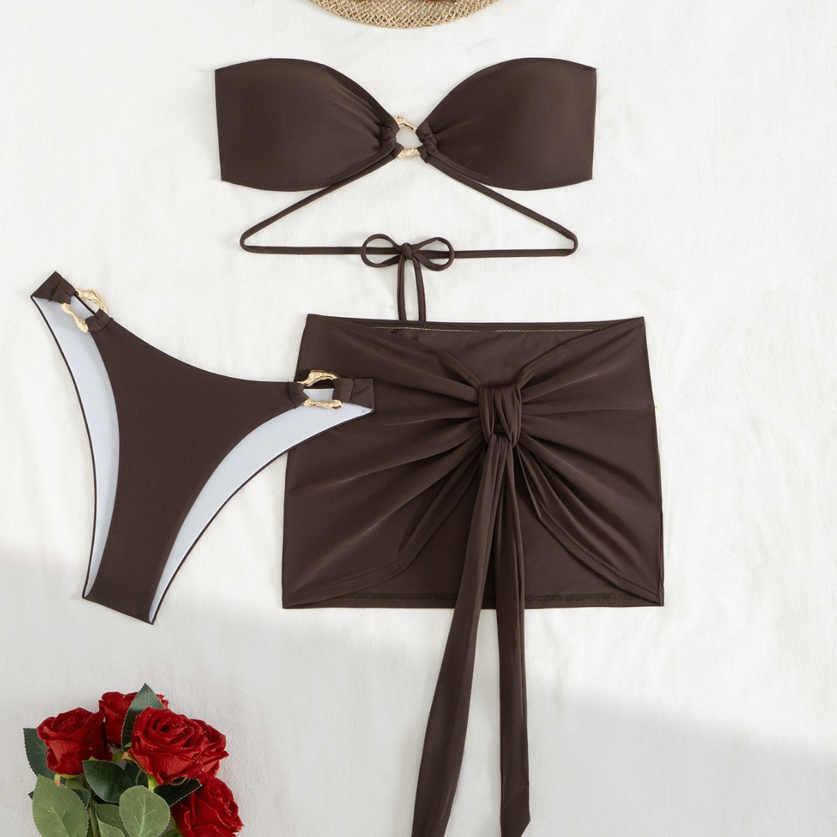 Direct Sexy Bikini Three Piece Sets Split Skirt Women Swimsuit Sexy Tube Top Arrival Bella Mia